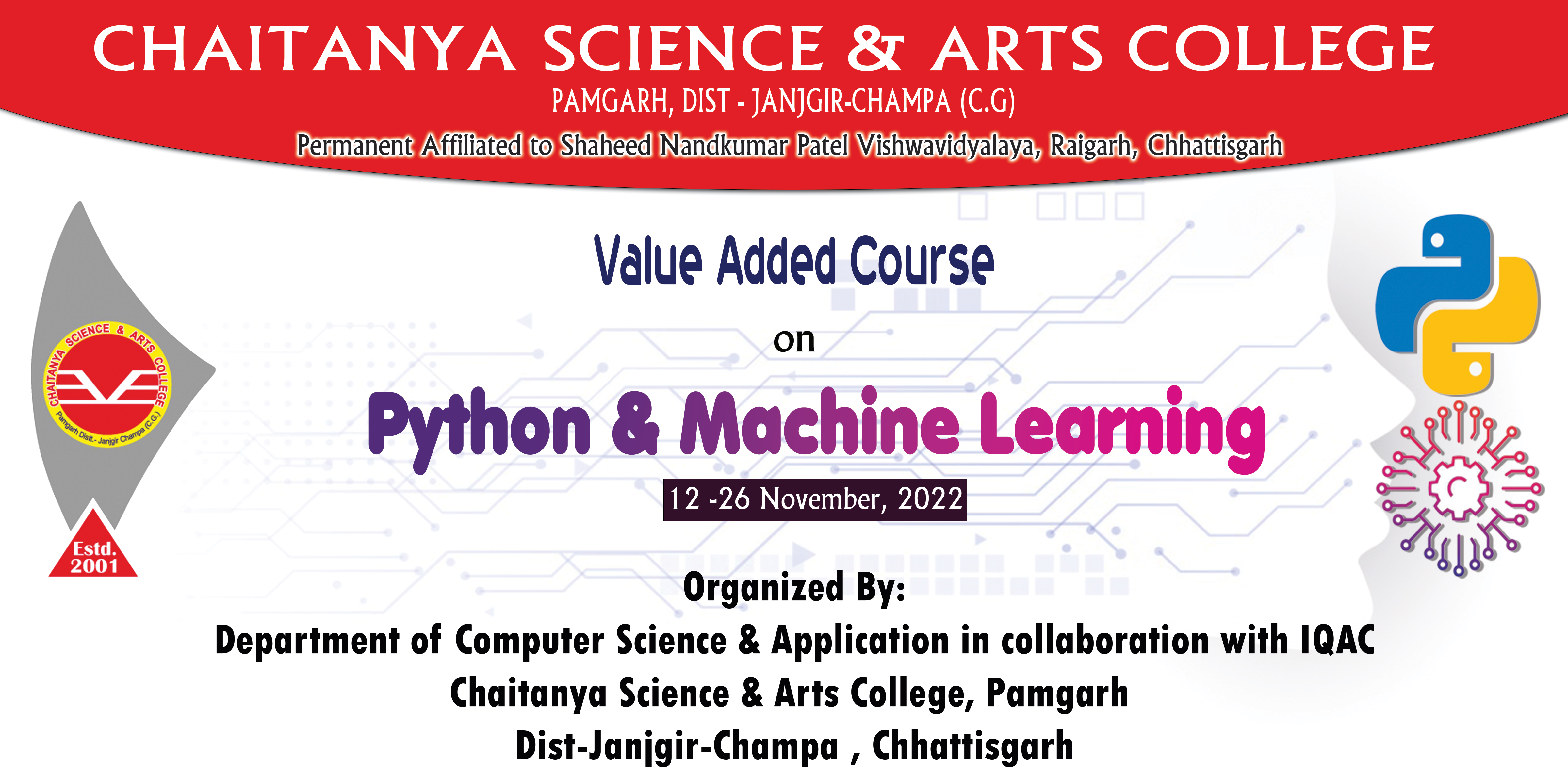 The Value Added Program on "Python &amp; Machine Learning"