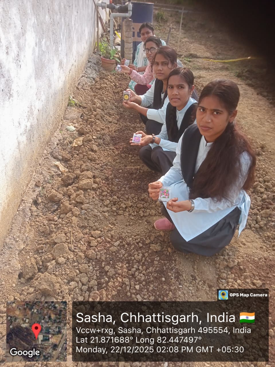 Students Engaged in Seed Planting at Chaitanya Science and Arts College (Autonomous), Pamgarh